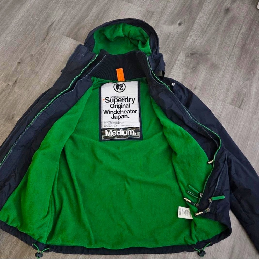 Superdry Windcheater Jacket, Blue Shell/ Green In… - image 2